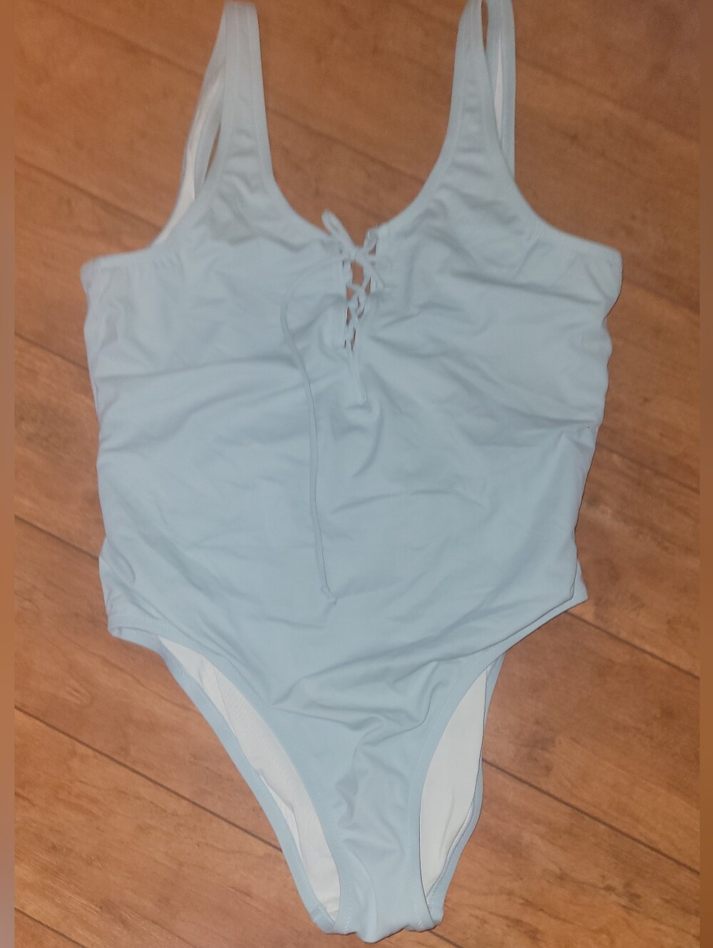 PINK Victoria's Secret Light Blue Lace-Up One-Piece Swimsuit